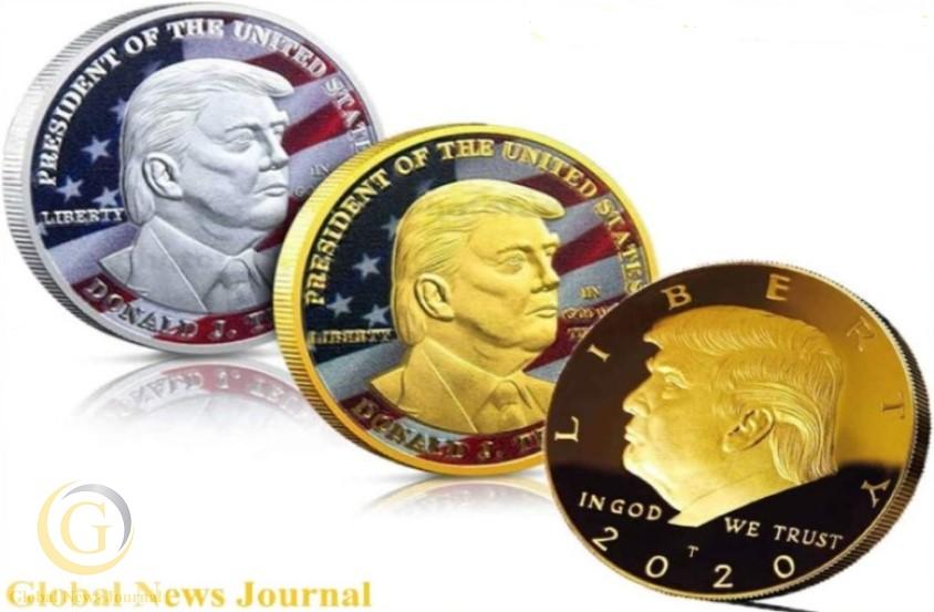 US President Donald Trump 24k Gold Plated Eagle Commemorative 2020 Campaign Coin – Re-Election Gift, Show Your Support to Keep America Great