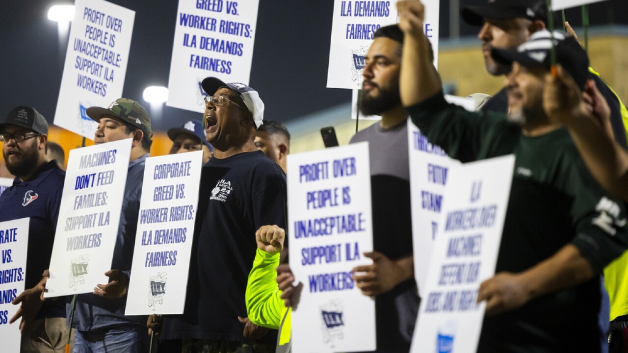 Dockworkers at ports from Maine to Texas go on strike a standoff risking new shortages